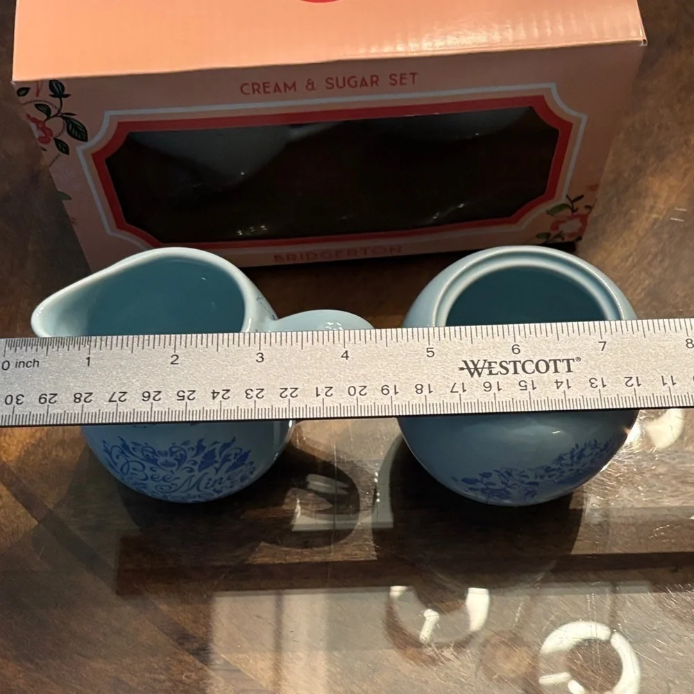 Bridgerton Cream & Sugar Set - Blue and White